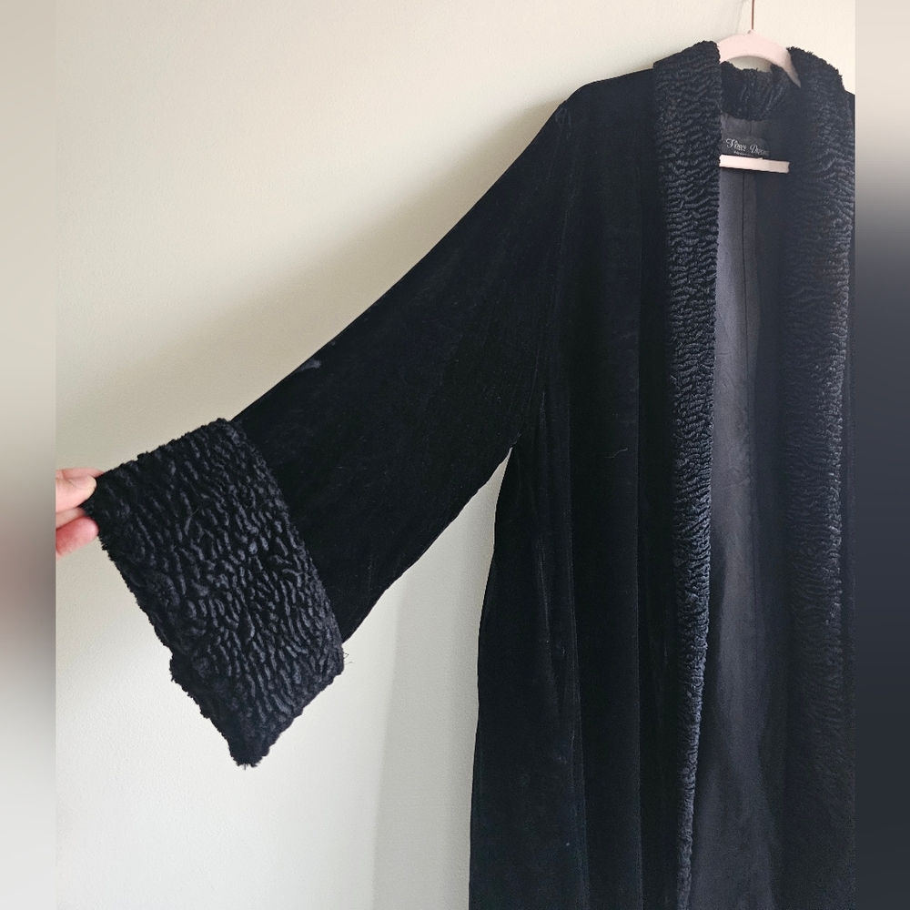 Vintage Y2K Fleece Dreams Martha's Vineyard Rayon Velvet Faux Fur Duster XL - Picture 5 of 15